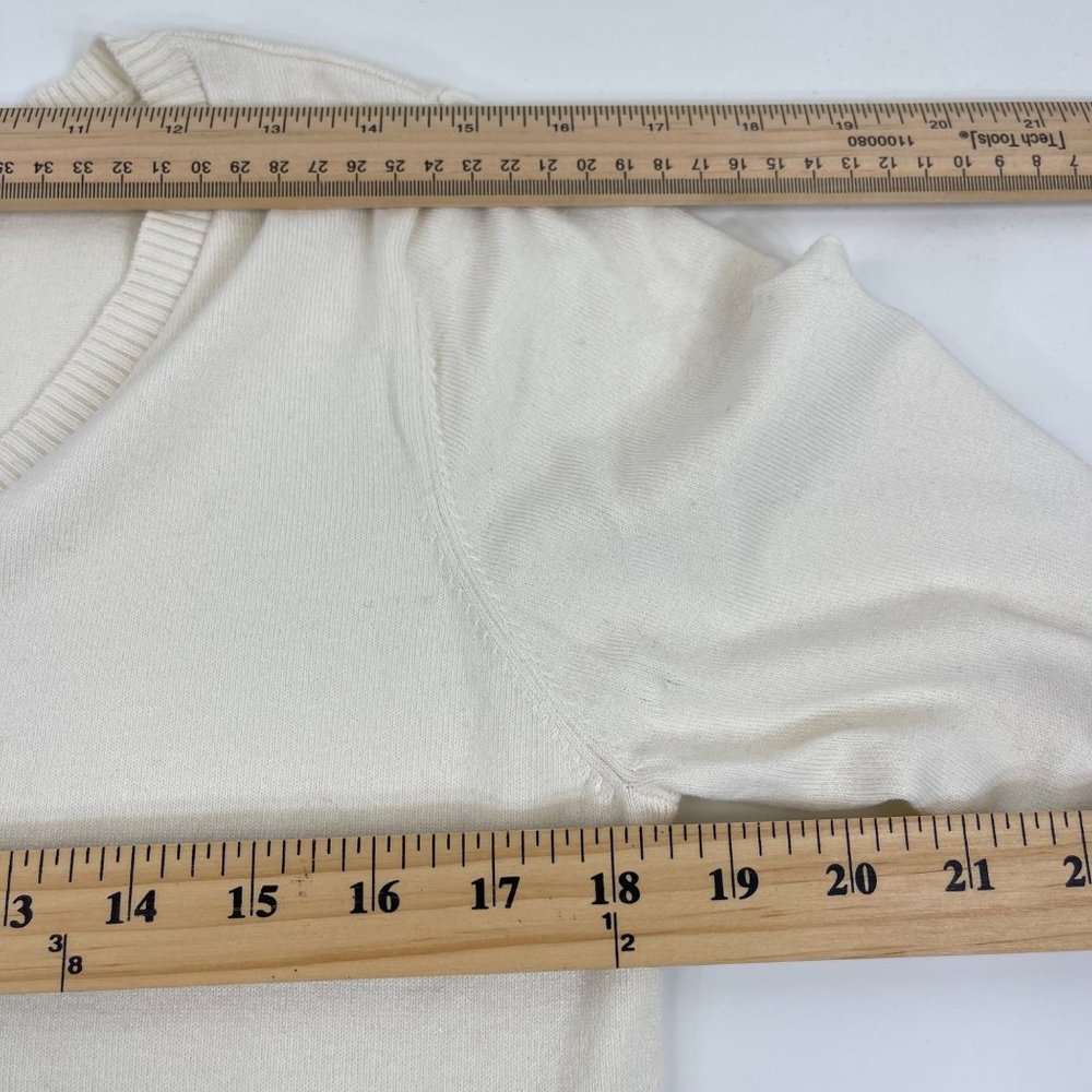 Abound Off White Basic V-Neck Long Sleeve Pullover Knit Sweater Size XXL - Picture 9 of 9